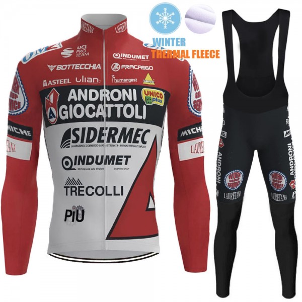 2021 Winter Fleece ANDRONI GIOCATTOLI Team Fietskleding Fietsshirt Lange Mouw+Lange Fietsbroek Bib 698