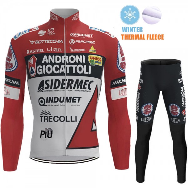 2021 Winter Fleece ANDRONI GIOCATTOLI Team Fietskleding Fietsshirt Lange Mouw+Lange Fietsbroek Bib 700