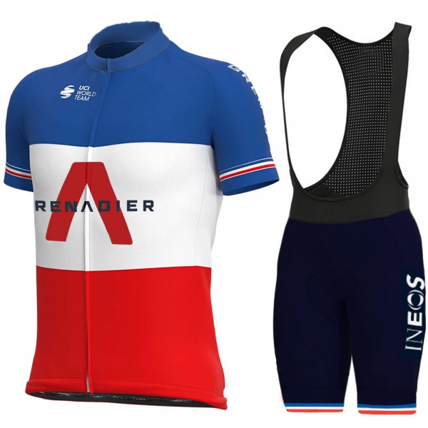 Fdj 2021 France INEOS Grenadier Fietskleding Fietsshirt Korte Mouw+Korte Fietsbroeken Bib 2021022